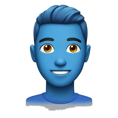 person with blue hair with a low taper fade sticker