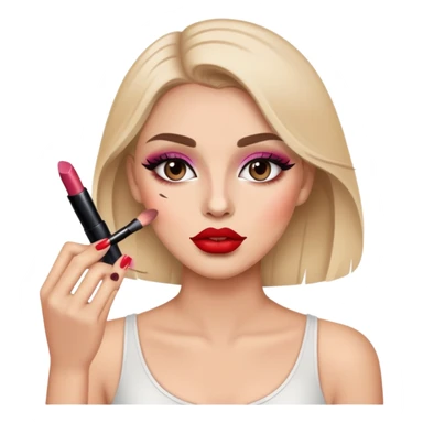 chica maquillándose sticker