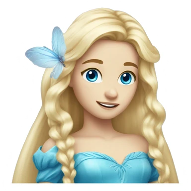 long blonde hair blue eyed fairy  sticker