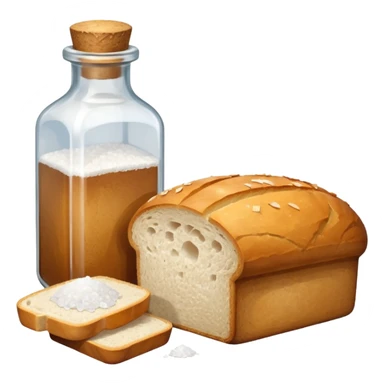 one simple a bottle of salt and a loaf of bread sticker