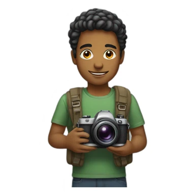 young man with camera sticker