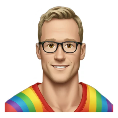 Jonathan Toews wearing glasses and rainbow clothes sticker