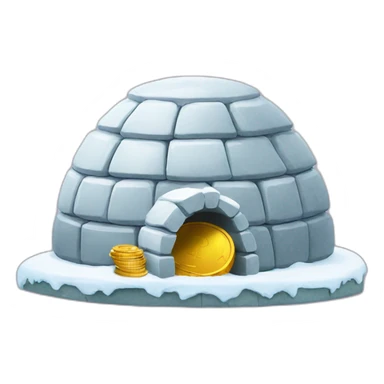 igloo with money coins sticker