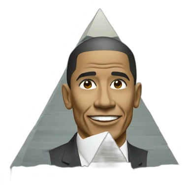 Obama face on pyramid sticker
