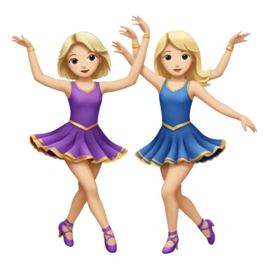 two girls dancing one is blond and one is brunette sticker