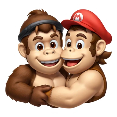 donkey kong kiss mario sticker