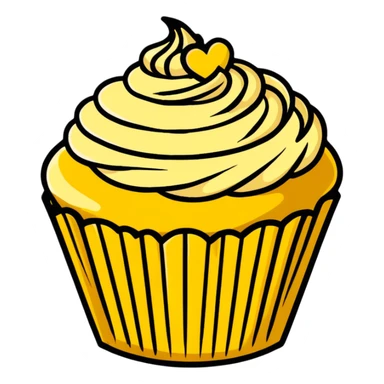 golden cupcake with gold icing sticker