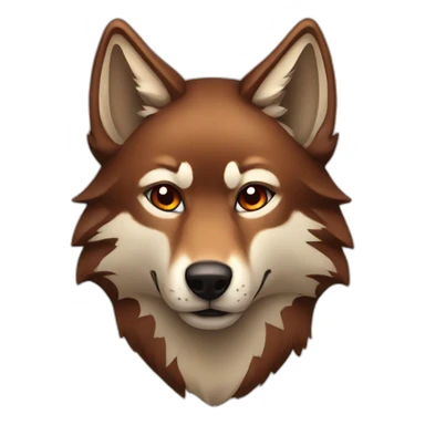 Brown and red wolf sticker