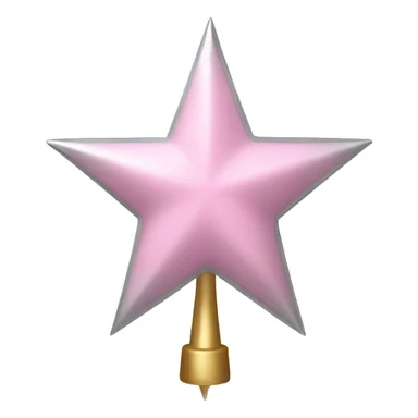 light pink tree topper star silver sticker