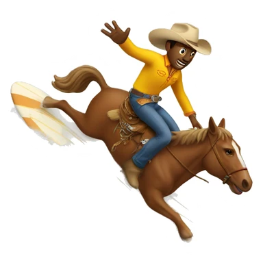 Cowboy surfing sticker
