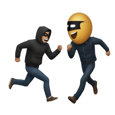 a man getting chased by another masked man sticker