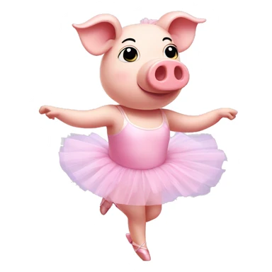 pig wearing a ballerina tutu and dancing sticker