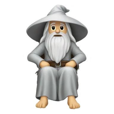 gandalf sitting on a sun chair in the sand sticker