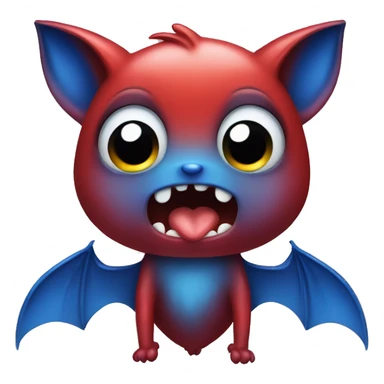 red shiny bat animal crying blue tears sticker