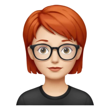 Short red hair older with rectangle glasses sticker