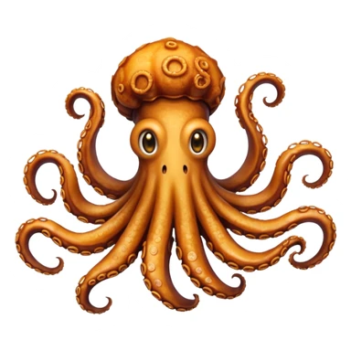 fried cooked octopus tentacles without head sticker