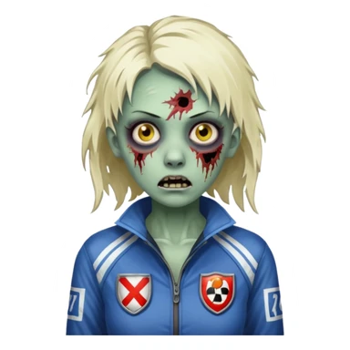 woman zombie formlua 1 racer sticker