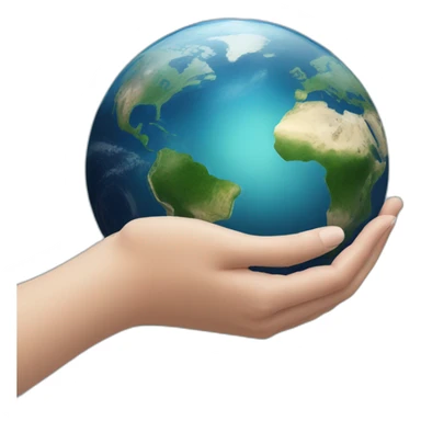 hands holding planet earth with same earth next to it  sticker