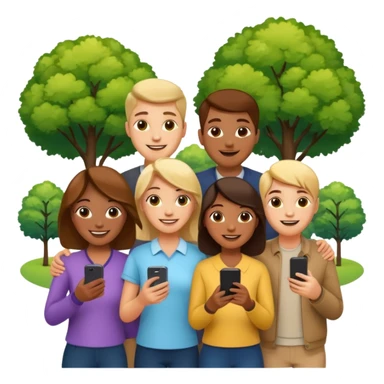 Crowd of People having phone in their hands sticker