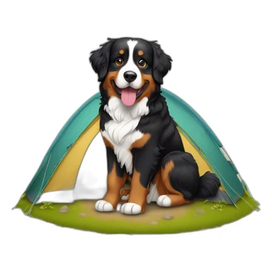 bernese mountain dog camping sticker