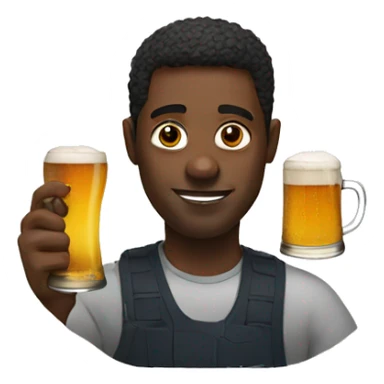 Black person with beer sticker