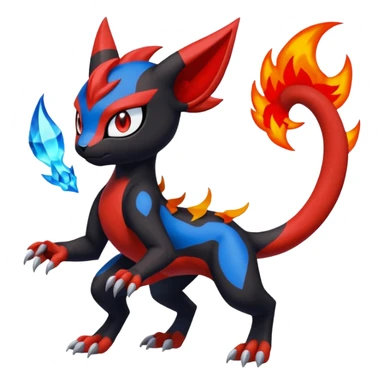 Colorful Meloetta-Litten-Guilmon-Darkrai-Pokémon-Fakémon-fusion-hybrid-creature sticker