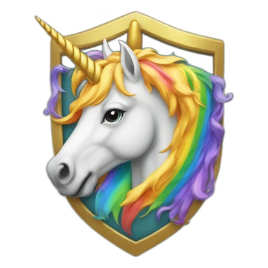 Coat-of-arms-held-by-rainbow-unicorns sticker