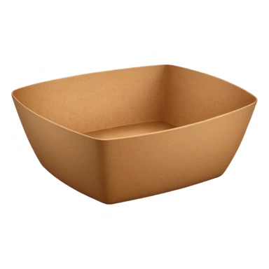 create an emoticon of a retangular bowl made of kraft paper, 
The lunch box should be the most similar to this real one..
https://i.postimg.cc/FKcHz1tk/Screenshot-2025-11-11-alle-16-06-29.png

Can get more images of the bowl from this instagram account https://www.instagram.com/chefaporterbr/ sticker