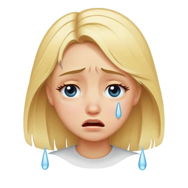 Blonde girl crying with tears sticker