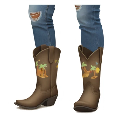 Beach cowgirl boots sticker