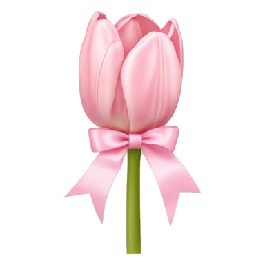 light pink tulip bouquet with light pink bow sticker