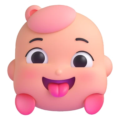 blushing face with eyes rolled up and tongue out sticker