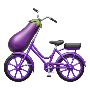 Eggplant on a bike sticker