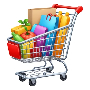 ecommerce shopping cart with items sticker