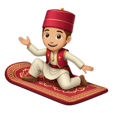 person riding a magic carpet sticker