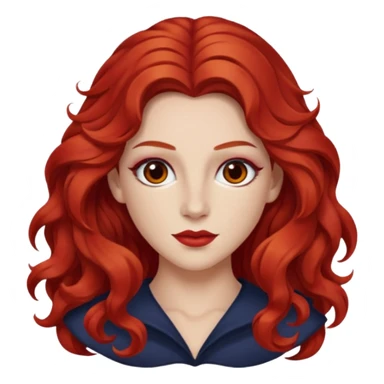 Chappell Roan (b.1998) with red long wavy hair, makeup sticker