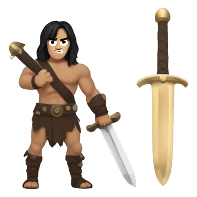 conan the barbarian with sword sticker
