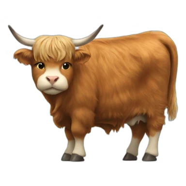 Cat on a highland cow sticker