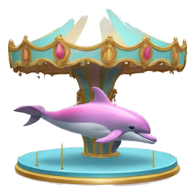 a pink Dolphin on a carousel sticker