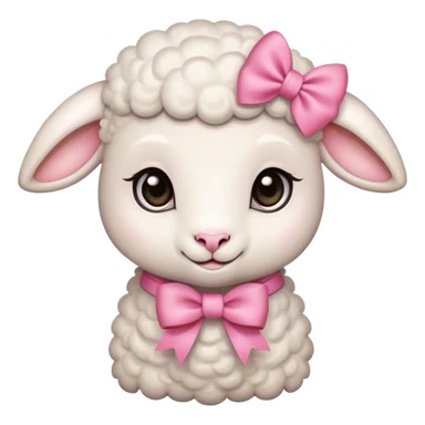 cute lamb with bow sticker
