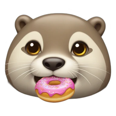 Une loutre qui mange un donut  sticker
