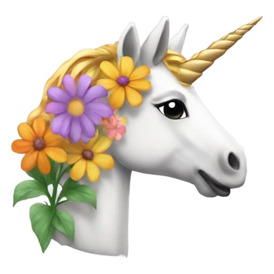 Flowers on a unicorn  sticker
