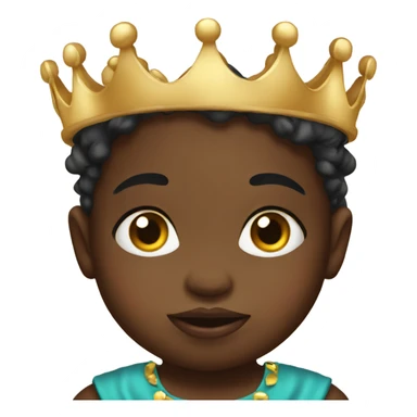 Black baby with crown sticker
