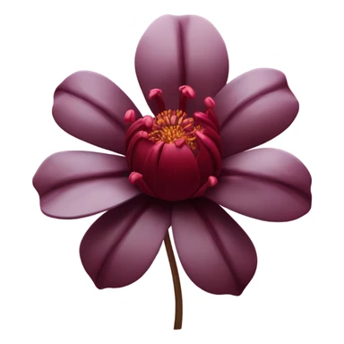 burgundy flower sticker