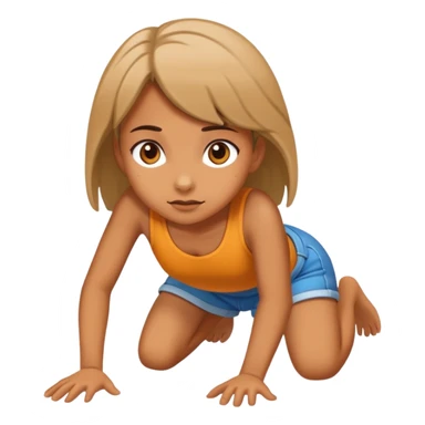 Girl crawling on the ground sticker