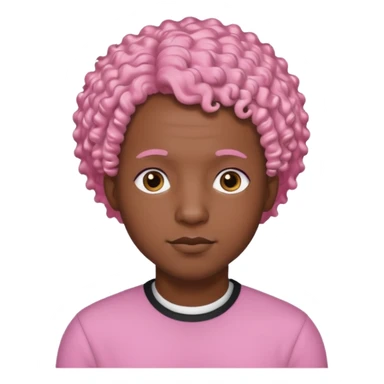 black man w,th pink short curly hair sticker