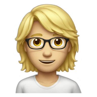 a long boy whith glaseses and he is blond sticker