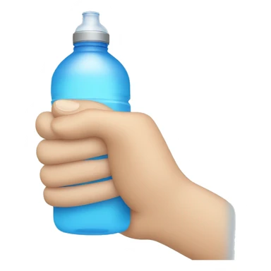hand holding a water bottle sticker