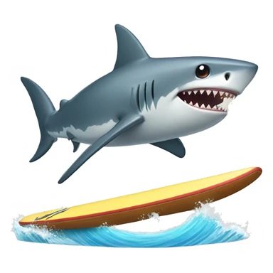 shark riding surf board sticker