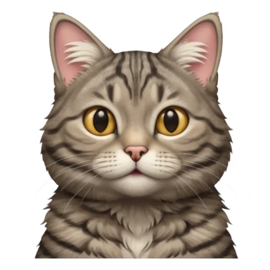 A high-resolution photo-realistic digital illustration of a grey tabby cat, chest upward sticker